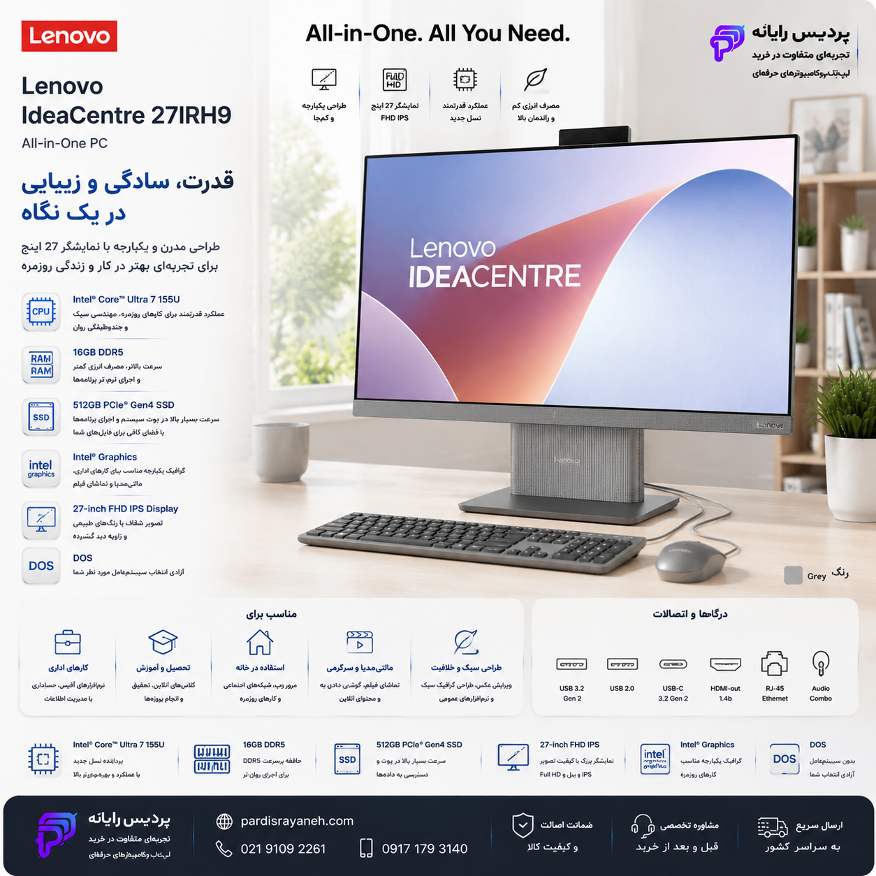 آل این وان لنوو Lenovo IdeaCentre 27IRH9