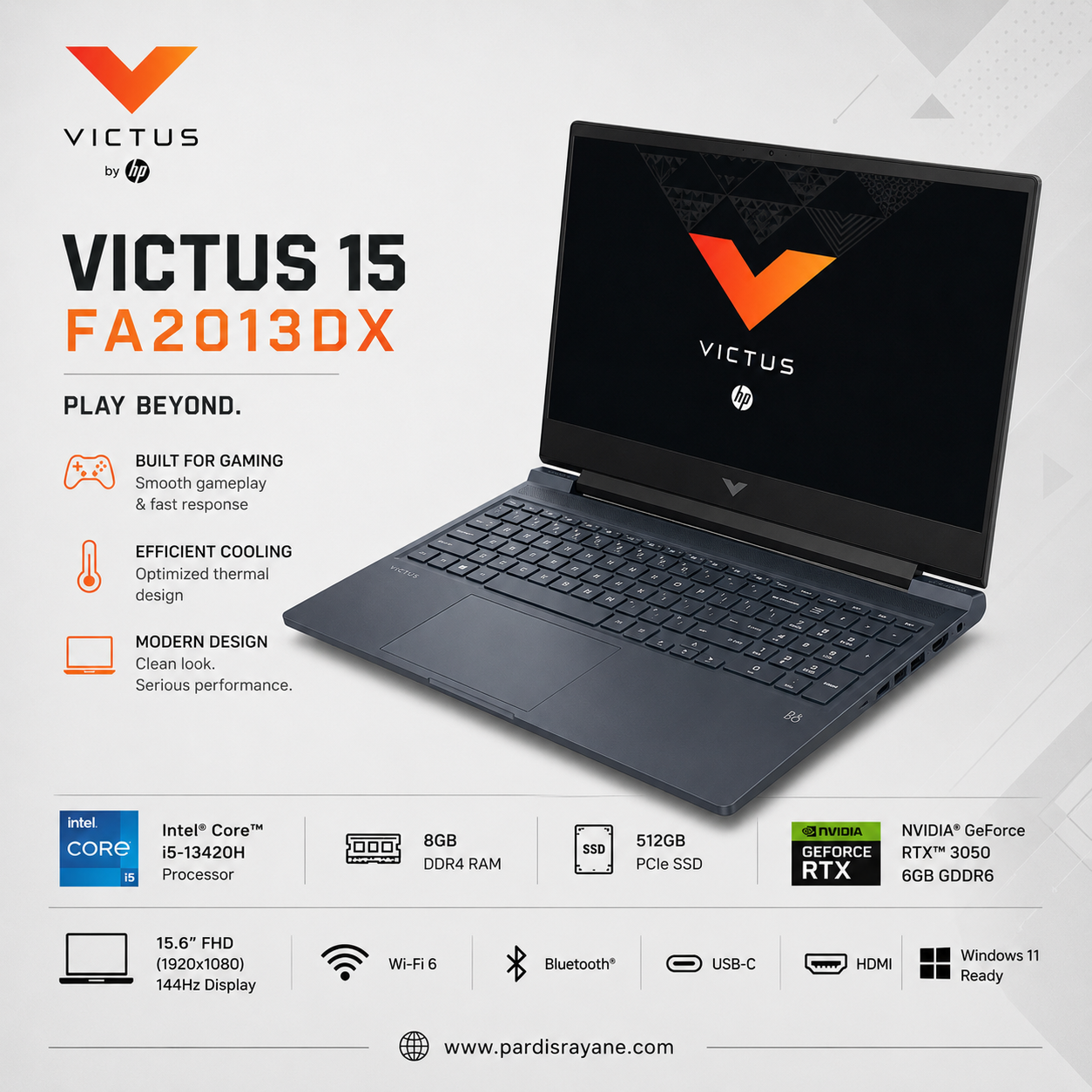 لپ‌تاپ اچ‌پی Victus 15-fa2013dx