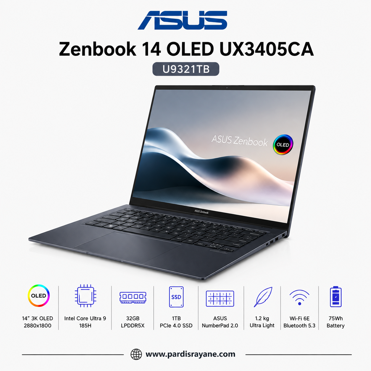 لپ تاپ ایسوس مدل ASUS Zenbook UX3405CA