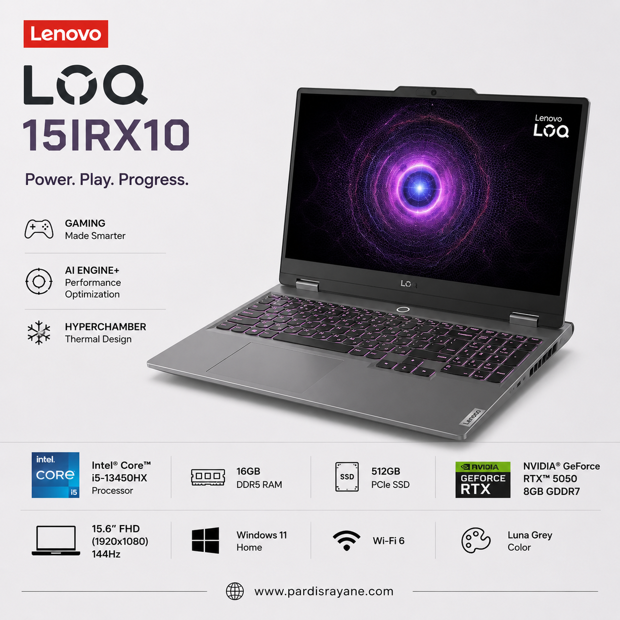 لپ تاپ لنوو مدل LOQ 15IRX10