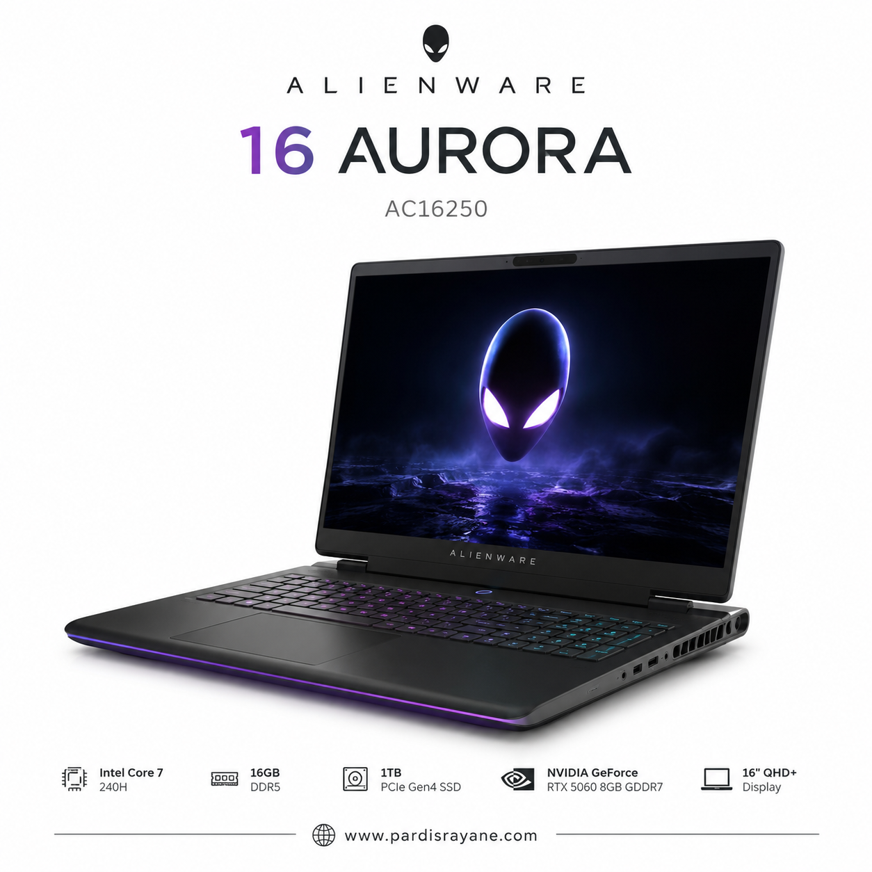 لپ‌تاپ  Alienware 16 Aurora AC16250